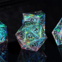 Thumbnail for Astrology on Clear with Candy Sharp Resin - 7pcs RPG Dice Set