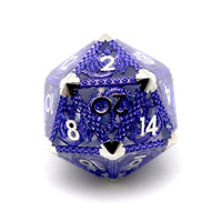 Thumbnail for Dragon Scales on Purple Metal & Resin  - 39mm D20 RPG Dice