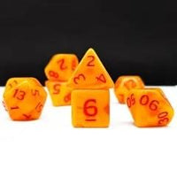Thumbnail for 7pcs Dice Acrylic Blend Red Font Clear Yellow