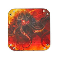 Thumbnail for Cthulu on Red PU Leather - Square Hard Dice Tray