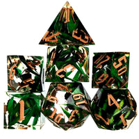 Thumbnail for Brown Butterfly  in Clear Filled Sharp Resin - 7pcs RPG Dice Set