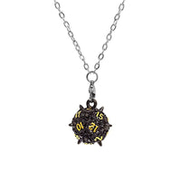 Thumbnail for Black D20 Xeno Pin with Mini Metal Dice Set Necklace