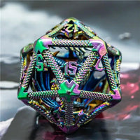 Thumbnail for Dragon in Rainbow Metal - Hollow D20 RPG Dice