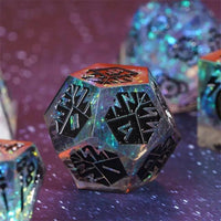 Thumbnail for Artificier on Clear & Grey with Candy Sharp Resin - 7pcs RPG Dice Set