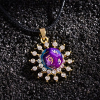 Thumbnail for Blue & Purple with Gold Chain D12 Necklace