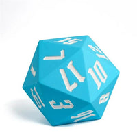 Thumbnail for White on Solid Sky Blue Silicone - D20 RPG Dice