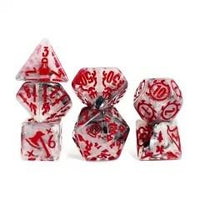 Thumbnail for 7pcs Dice Resin Pattern Wizard Red Font Clear Grey