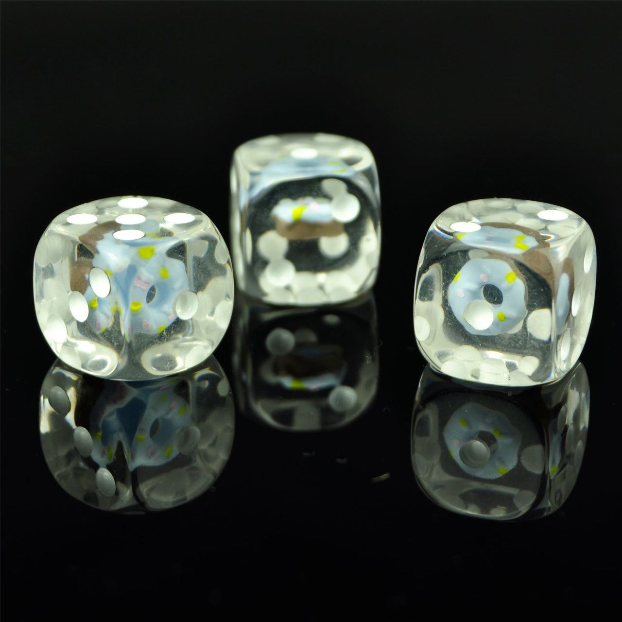 Blue Donut in Clear Resin - 6pcs D6 RPG Dice Set