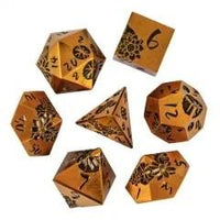 Thumbnail for Lotus Flower in Gold Metal - 7pcs RPG Dice Set