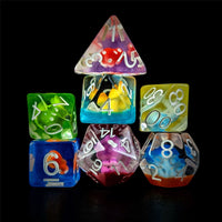 Thumbnail for Multicolour Mashroom in Clear Resin - 7pcs RPG Full Dice Set