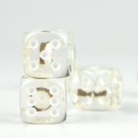 Thumbnail for White Donut in Clear Resin - 6pcs D6 RPG Dice Set