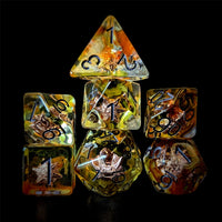 Thumbnail for Sun Shield in Clear & Yellow Resin - 7pcs RPG Full Dice Set