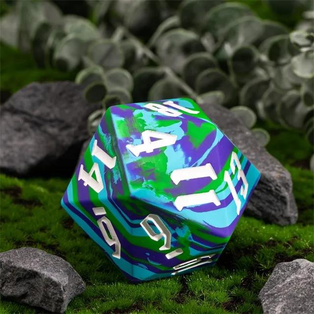 Blue & Green Layered Silicone - D20 RPG Dice