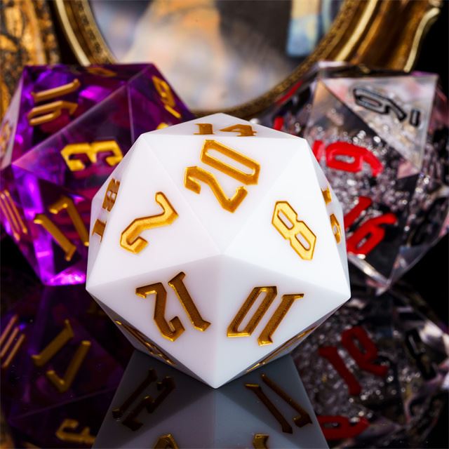 White Sharp Acrylic - D20 RPG Dice