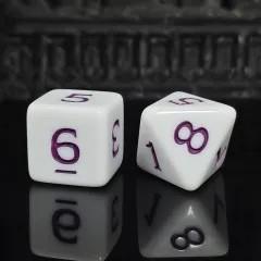 7pcs Dice Acrylic Blend Purple Font Solid White