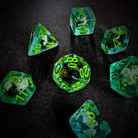 Thumbnail for Fish in Clear & Teal Resin - 7pcs RPG Full Dice Set