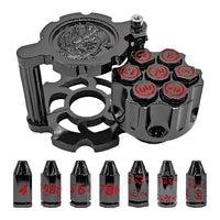 Thumbnail for Dice Metal Spinner Six Shooter Red Font Nickel