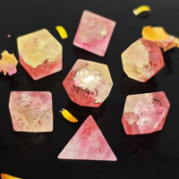 Thumbnail for 7pcs Dice Gem Frosted Glass Clear Font Cracked Pink Clear