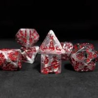 Thumbnail for 7pcs Dice Resin Pattern Wizard Red Font Clear Grey