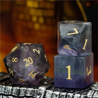 Thumbnail for Blue Fluorite Gemstone - 7pcs RPG Dice Set