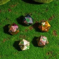 Thumbnail for White Lotus Flower in Gold Metal - 7pcs RPG Dice Set