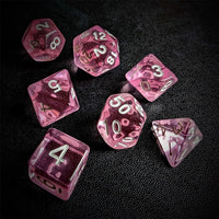 Thumbnail for Clear Pink Acrylic - 7pcs RPG Full Dice Set Scatter