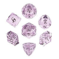 Thumbnail for 7pcs Dice Gem Glass Facet Black Font Purple (UD)