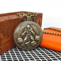 Thumbnail for Wizard on Bronze Pocket Watch with Mini Dice - Pendant