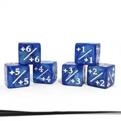 6pcs D6 16mm Dice Acrylic Counter White Font Blue