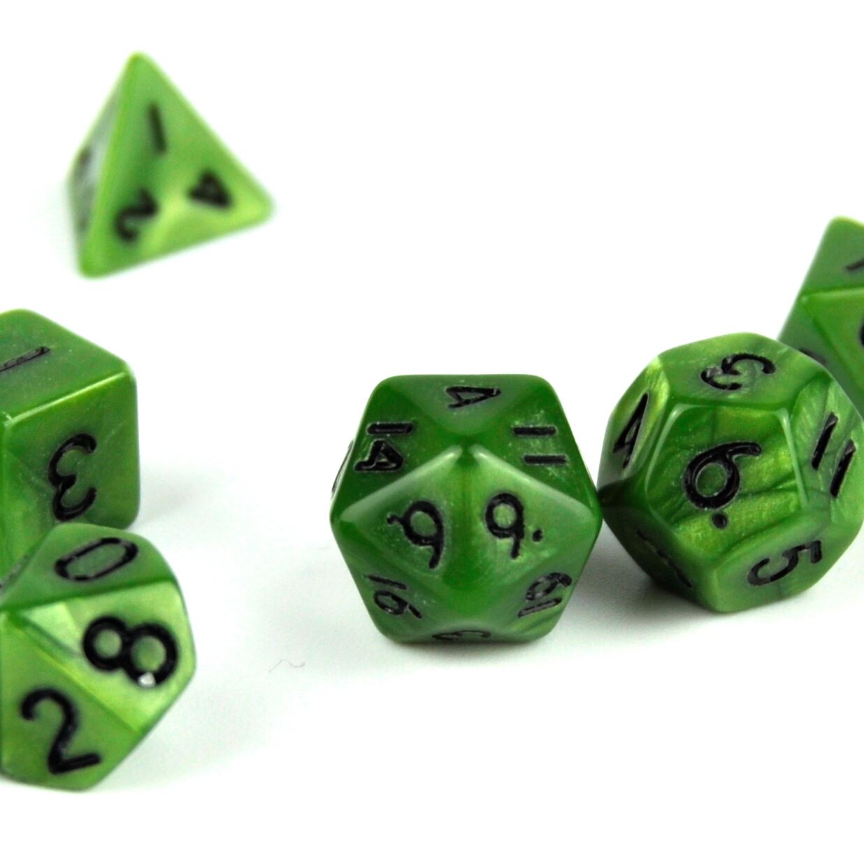 Silk Olive Green Acrylic - 7pcs RPG Mini Dice Set