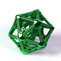 Thumbnail for Dragon in Green Metal - Hollow D20 RPG Dice