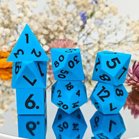 Thumbnail for Black on Solid blue Silicone - 7pcs RPG Full Dice Set