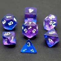 Thumbnail for 7pcs Dice Acrylic Clear White Font Purple Blue