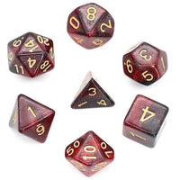 Thumbnail for Glitter in Black & Red Acrylic - 7pcs RPG Full Dice Set