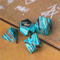 Thumbnail for Layered Blue, Brown and Black Turquise Gemstone - 7pcs RPG Dice Set