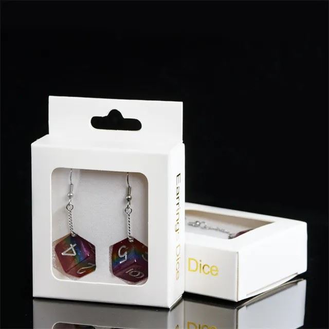 Rainbow Resin - D6 Earings