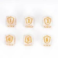 Thumbnail for 6pcs D6 16mm Dice Acrylic Gold Font Shield White