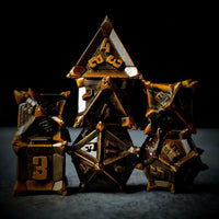 Thumbnail for 7pcs RPG Dice Set - Spiky Gold Metal