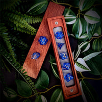 Thumbnail for Royal Blue Swirl in Clear Resin - 7pcs RPG Full Dice Set