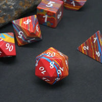 Thumbnail for Layered Rainbow Turquoise Gemstone - 7pcs RPG Dice Set