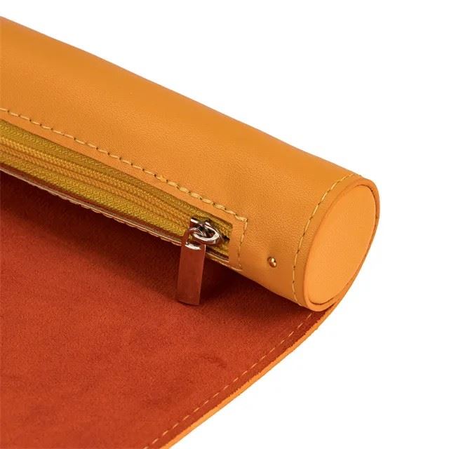 Orange Velvet PU Leather Roll & Tray - Dice Storage