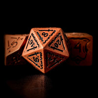 Thumbnail for 7pcs RPG Full Dice Set - Black Pattern on Copper Resin