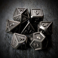 Thumbnail for Brushed Worn Silver Metal - 7pcs RPG Dice Set