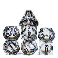 Thumbnail for Gold Glitter in Clear Liquid Filled Sharp Resin - 7pcs RPG Dice Set