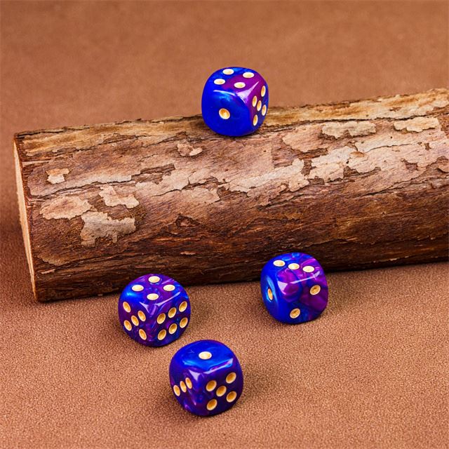 12mm Purple & Blue Acrylic - 10pcs D6 RPG Dice Set