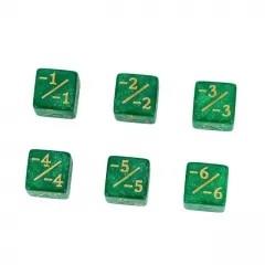 10pcs D6 12mm Dice Acrylic Gold Font Counter Numbers Green