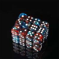 Thumbnail for 16mm Red & Blue Acrylic with Glitter - 6pcs D6 RPG Dice Set