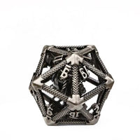 Thumbnail for Dragon in Washed Nickel Metal - Hollow D20 RPG Dice