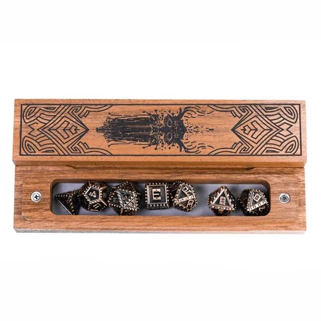 Brown Odin on Sapele Wood -  Magnetic Dice Storage