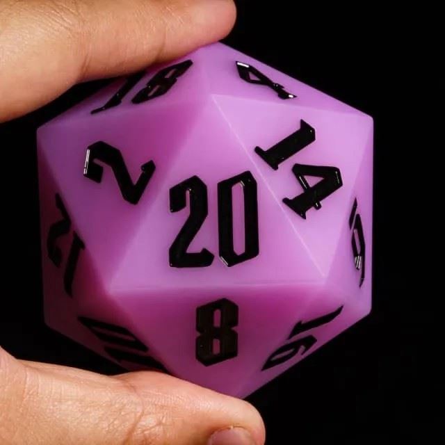 Black on Solid Purple Silicone - D20 RPG Dice